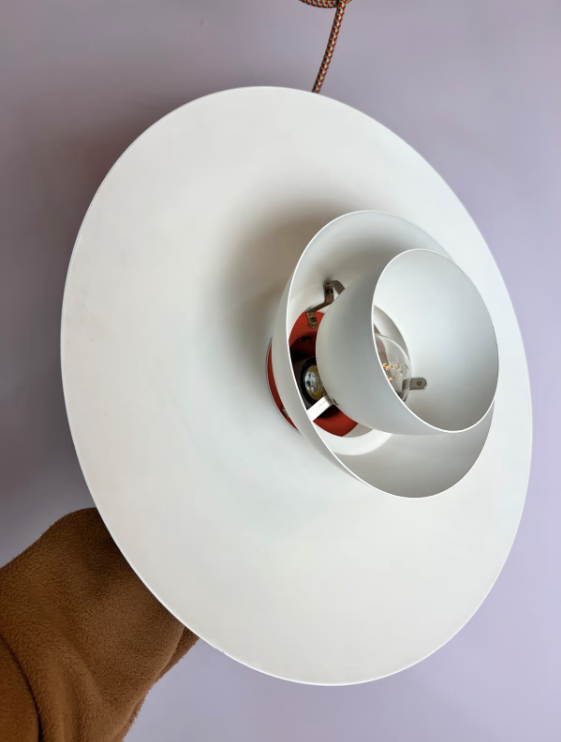 Lamellenlampe PH4/3 weiß von Poul Henningsen für Louis Poulsen