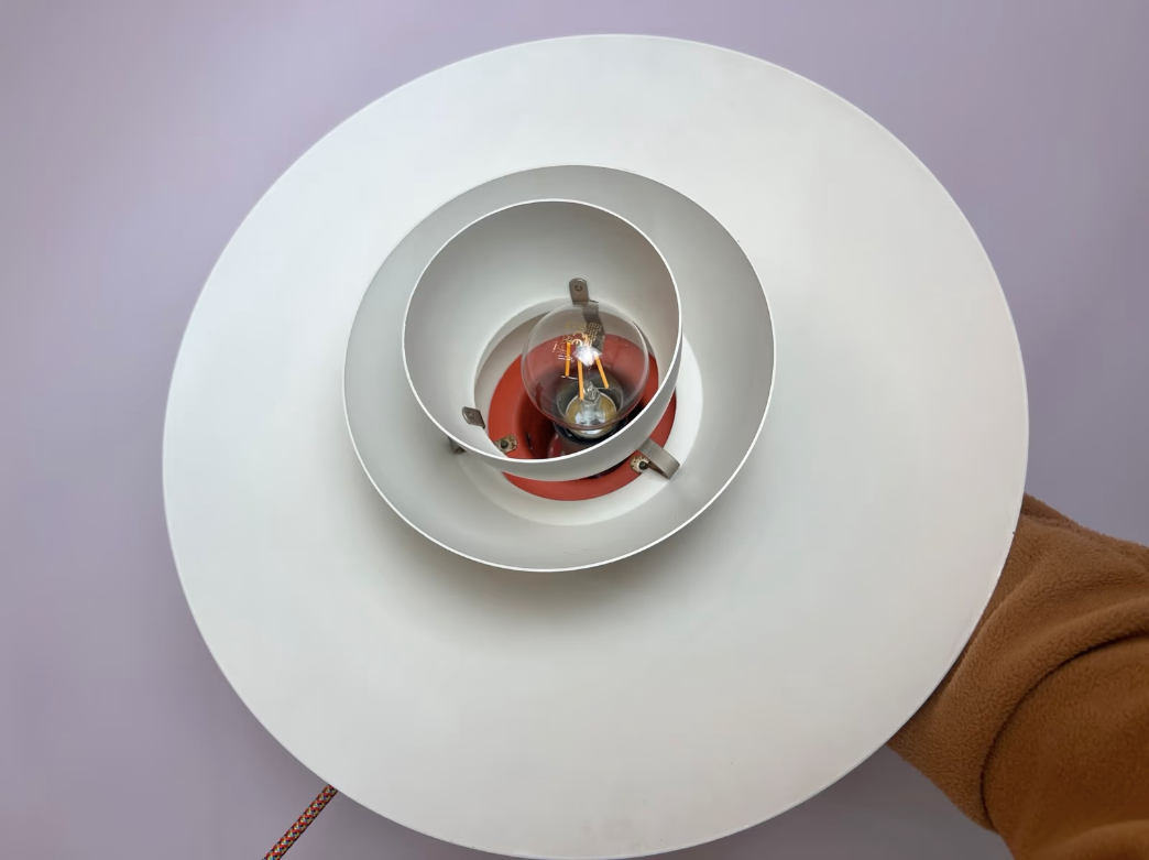 Lamellenlampe PH4/3 weiß von Poul Henningsen für Louis Poulsen