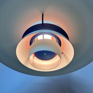 Lamellenlampe PH5 weiß blau mit lila Kabel von Poul Henningsen für Louis Poulsen
