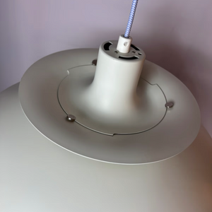 Lamellenlampe PH5 weiß blau mit lila Kabel von Poul Henningsen für Louis Poulsen