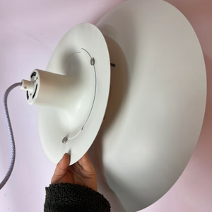Lamellenlampe PH5 weiß blau mit lila Kabel von Poul Henningsen für Louis Poulsen