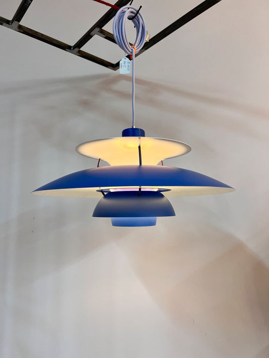 Lamellenlampe PH5 blau von Poul Henningsen für Louis Poulsen