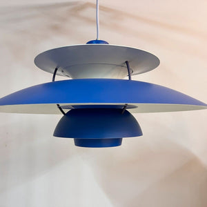 Lamellenlampe PH5 blau von Poul Henningsen für Louis Poulsen