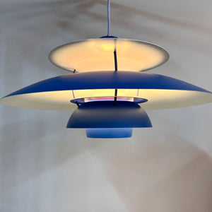 Lamellenlampe PH5 blau von Poul Henningsen für Louis Poulsen