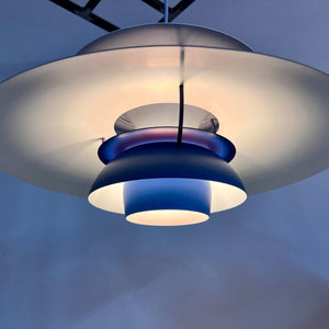 Lamellenlampe PH5 blau von Poul Henningsen für Louis Poulsen