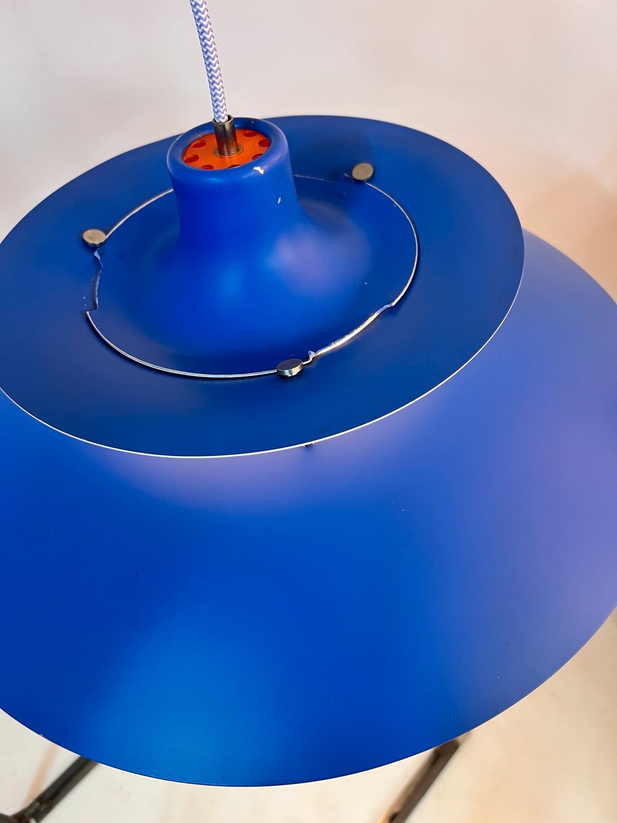 Lamellenlampe PH5 blau von Poul Henningsen für Louis Poulsen