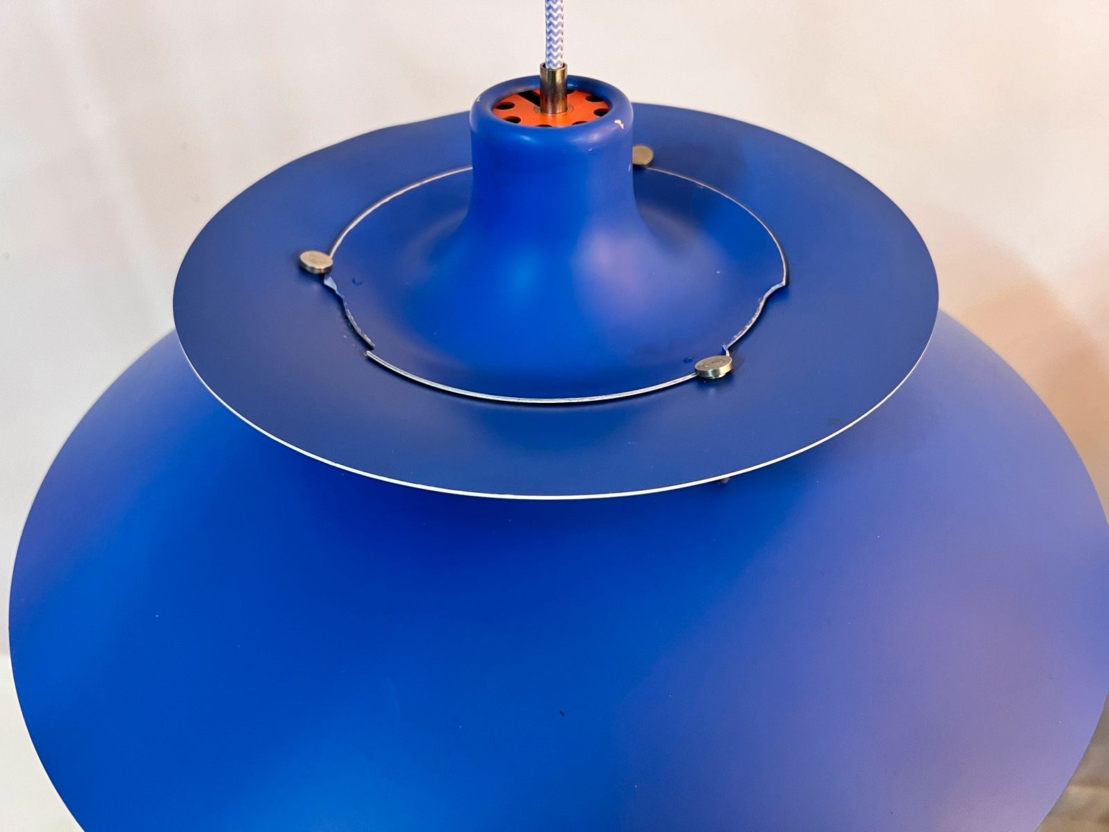 Lamellenlampe PH5 blau von Poul Henningsen für Louis Poulsen