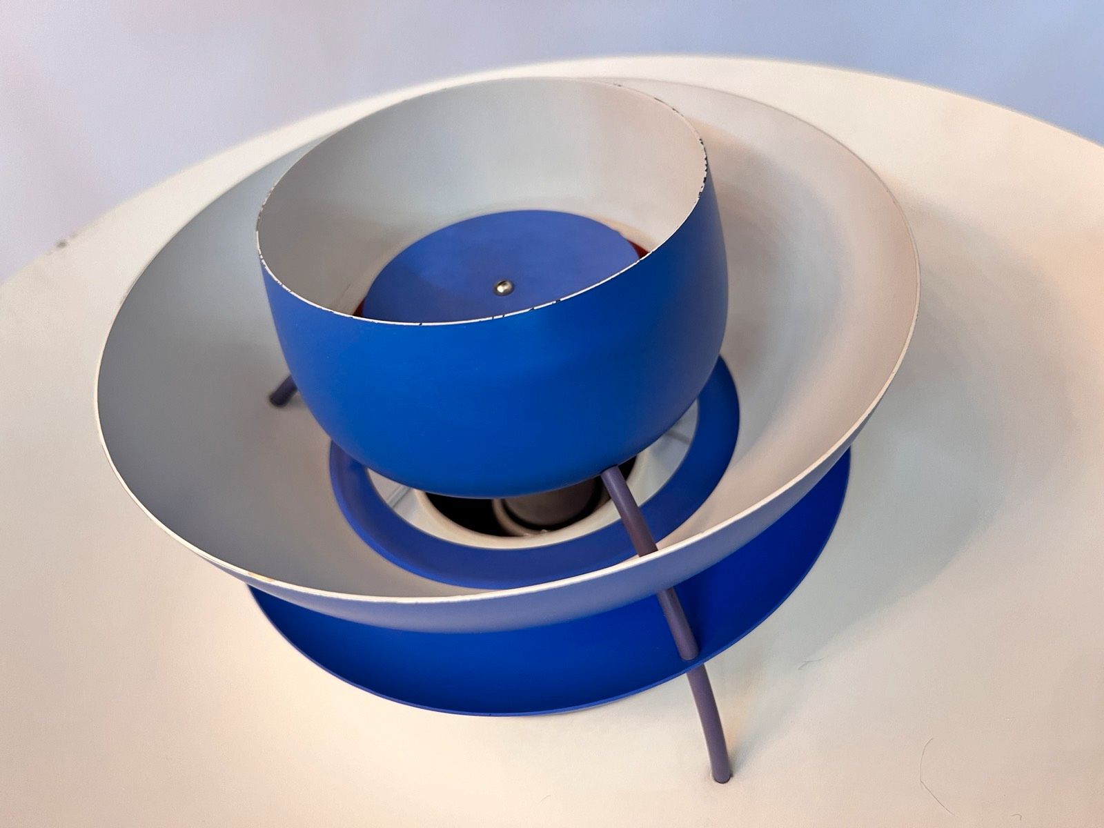 Lamellenlampe PH5 blau von Poul Henningsen für Louis Poulsen