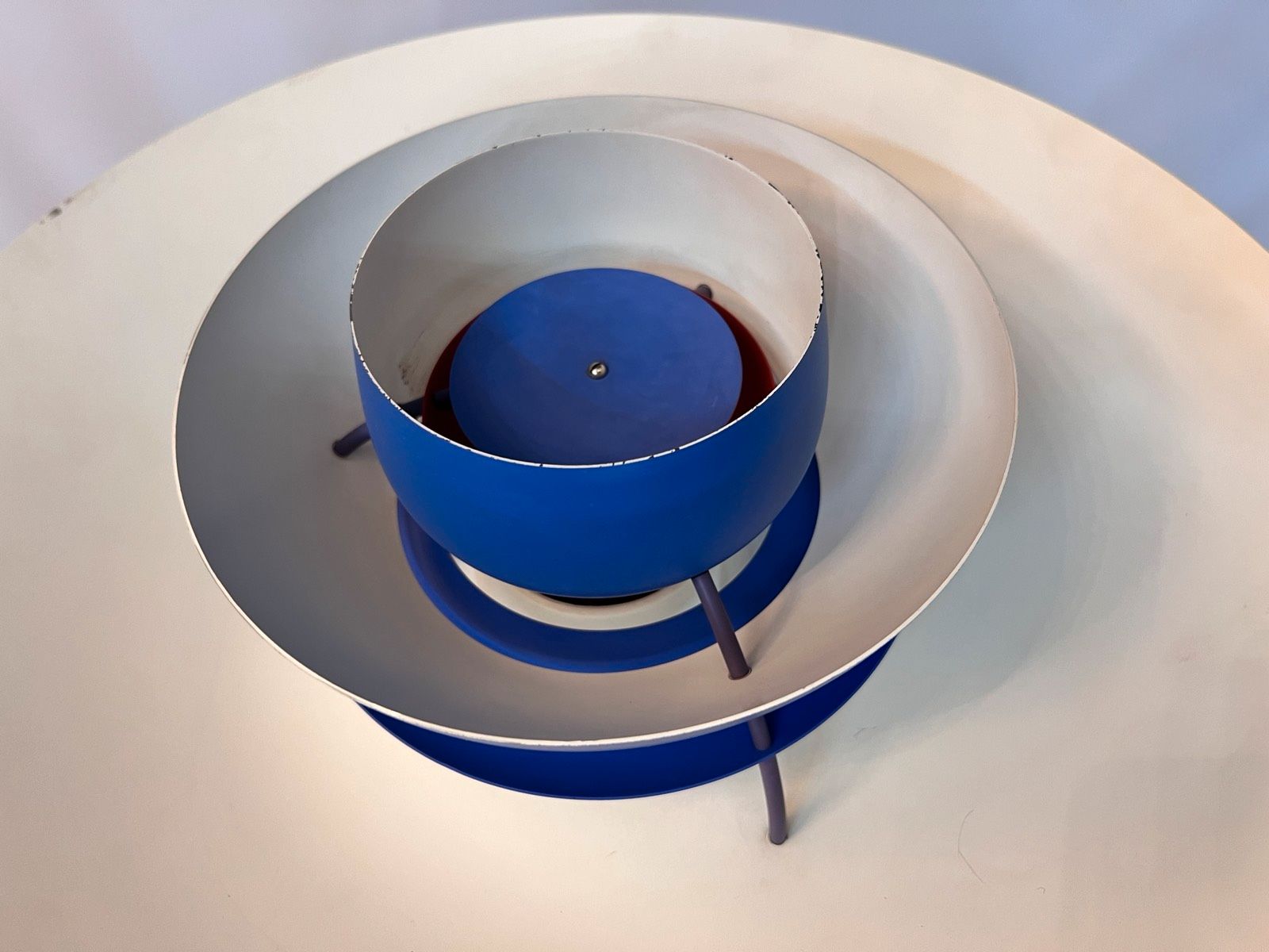 Lamellenlampe PH5 blau von Poul Henningsen für Louis Poulsen