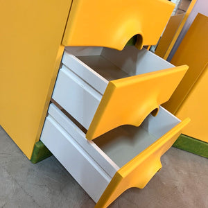 Set: Schuhschrank, Kommode und Spiegel gelb grün von Schönbuch