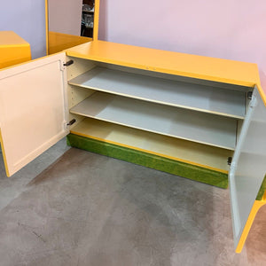 Set: Schuhschrank, Kommode und Spiegel gelb grün von Schönbuch