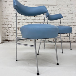 Set: 4x Esszimmerstuhl hellblau Kunstleder Chrom von Walter Knoll