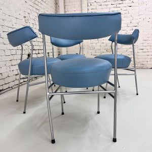 Set: 4x Esszimmerstuhl hellblau Kunstleder Chrom von Walter Knoll