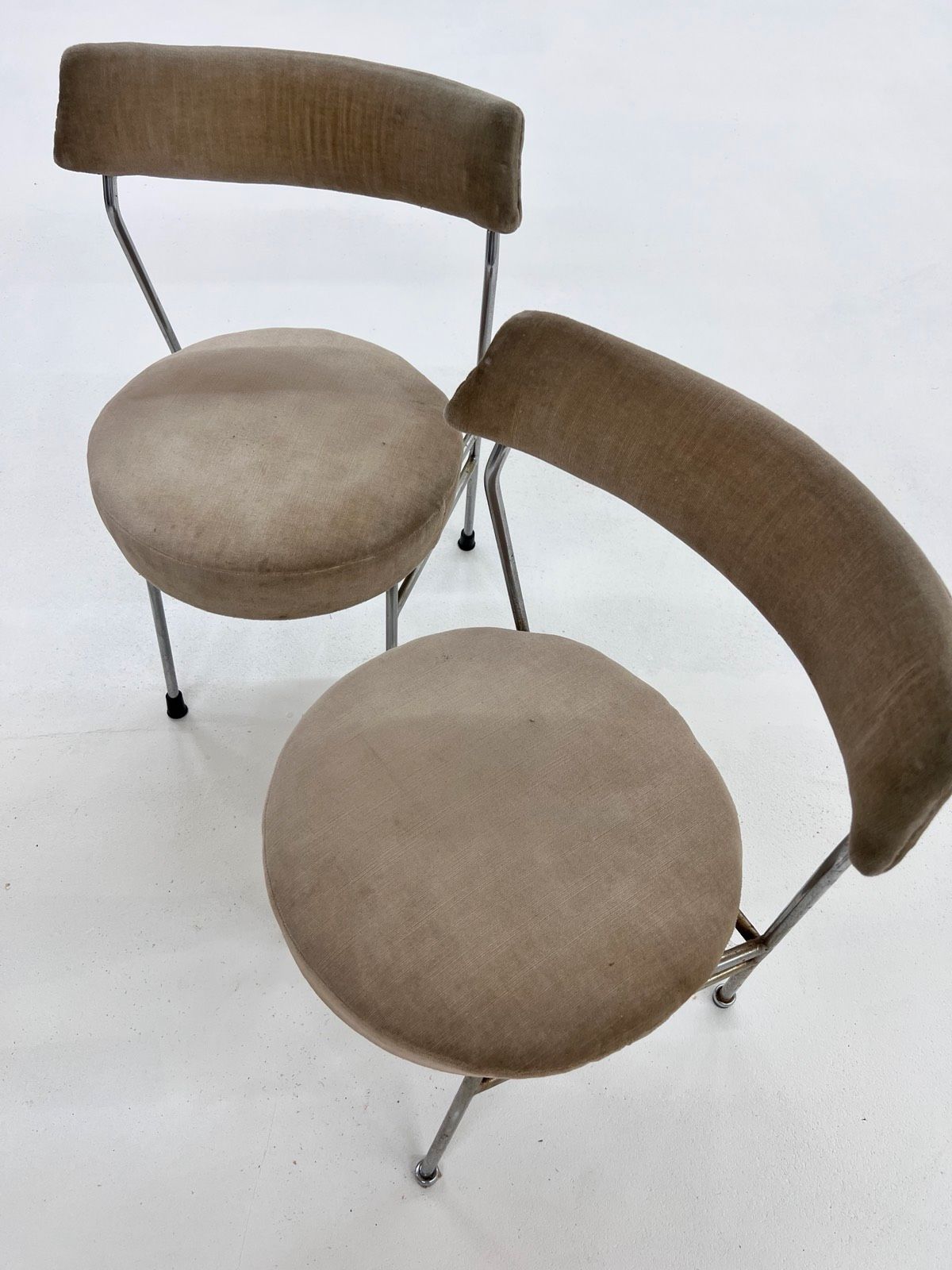 Set: 4x Esszimmerstuhl hellblau Kunstleder Chrom von Walter Knoll