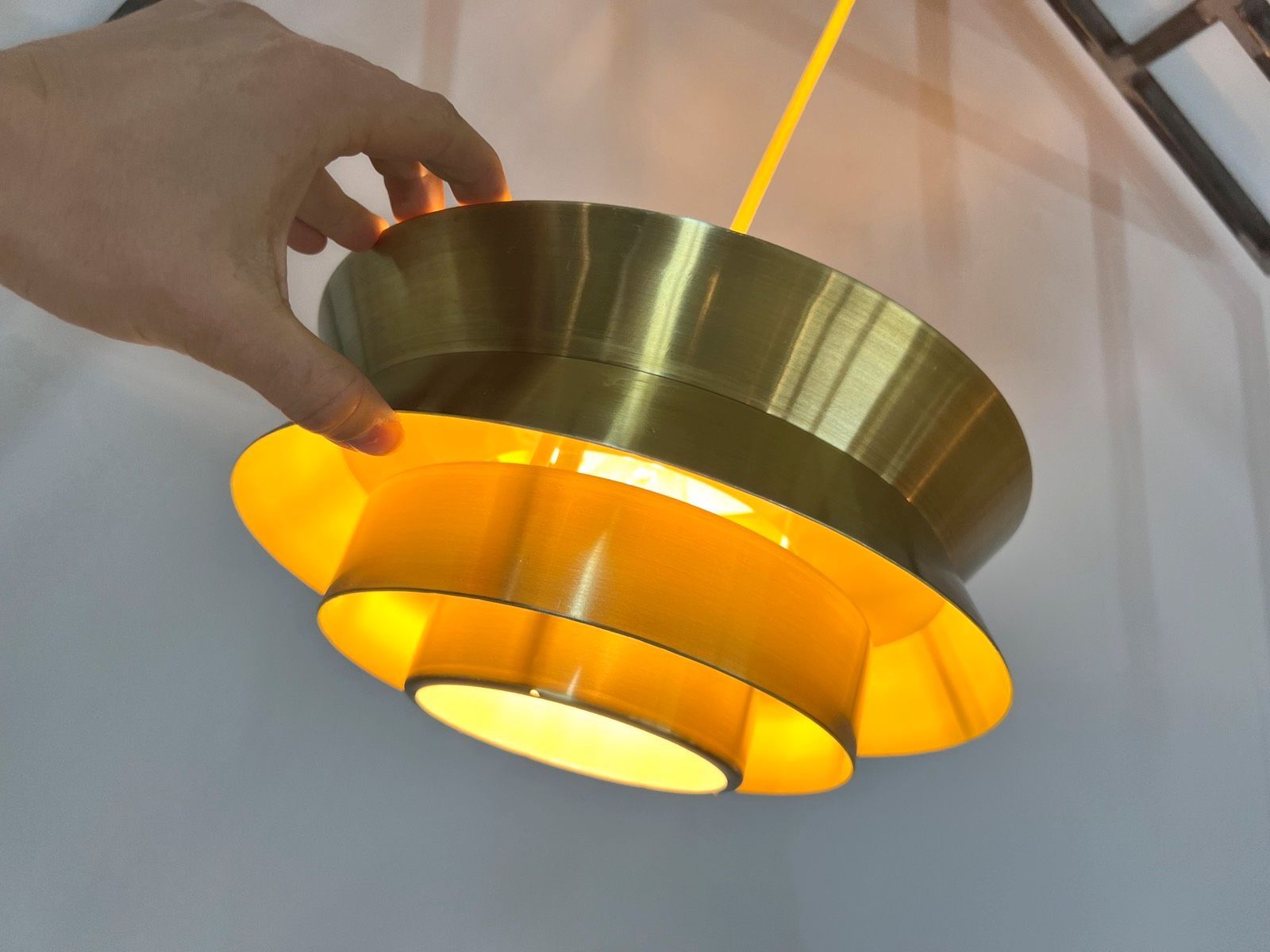 Lamellenlampe gold gelb von Carl Thore