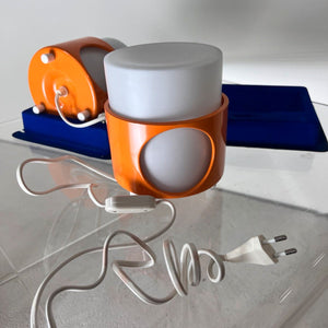 Tischlampe orange weiß Opalglas in Originalverpackung