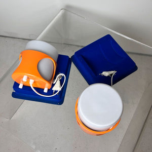 Tischlampe orange weiß Opalglas in Originalverpackung