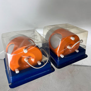 Tischlampe orange weiß Opalglas in Originalverpackung