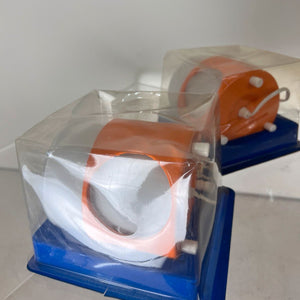 Tischlampe orange weiß Opalglas in Originalverpackung