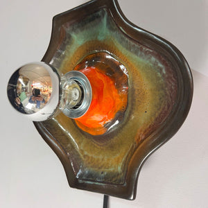 Wandlampe grün orange Keramik von Hustadt