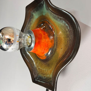 Wandlampe grün orange Keramik von Hustadt