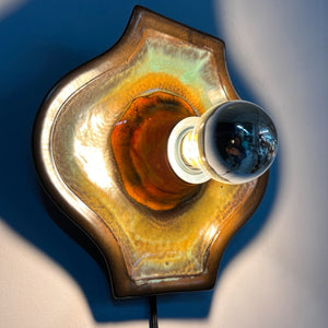 Wandlampe grün orange Keramik von Hustadt