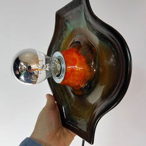 Wandlampe grün orange Keramik von Hustadt