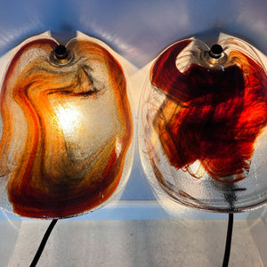 Set: 2x Wandlampe orange Glas von Per Lütken für Holmegaard