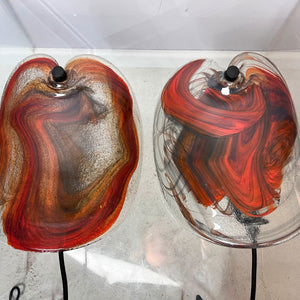 Set: 2x Wandlampe orange Glas von Per Lütken für Holmegaard
