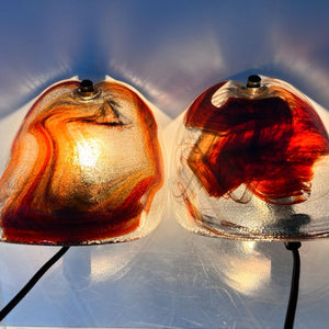 Set: 2x handgefertigte Wandlampe orange aus Glas von Per Lütken für Holmegaard