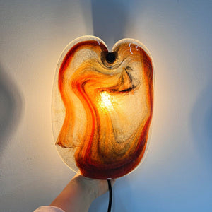 Set: 2x handgefertigte Wandlampe orange aus Glas von Per Lütken für Holmegaard