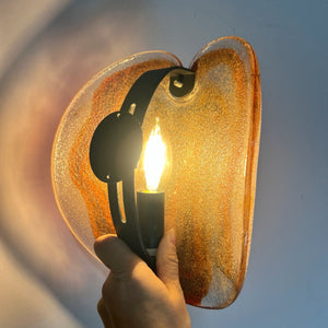 Set: 2x Wandlampe orange Glas von Per Lütken für Holmegaard