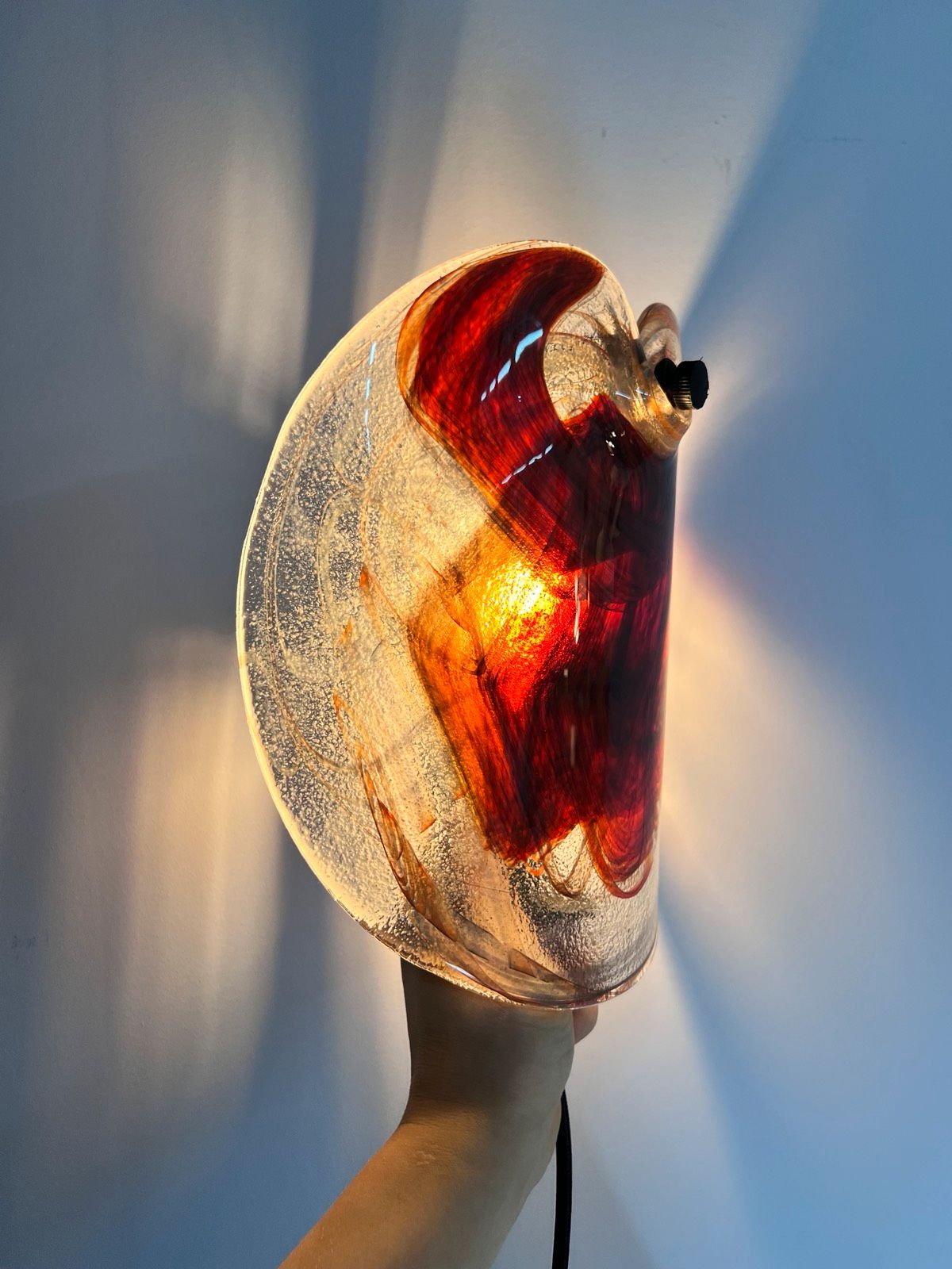 Set: 2x handgefertigte Wandlampe orange aus Glas von Per Lütken für Holmegaard