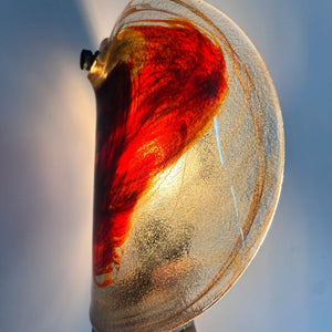 Set: 2x Wandlampe orange Glas von Per Lütken für Holmegaard