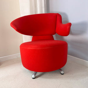 Drehsessel rot von Aki Toshiyuki Kita für Cassina