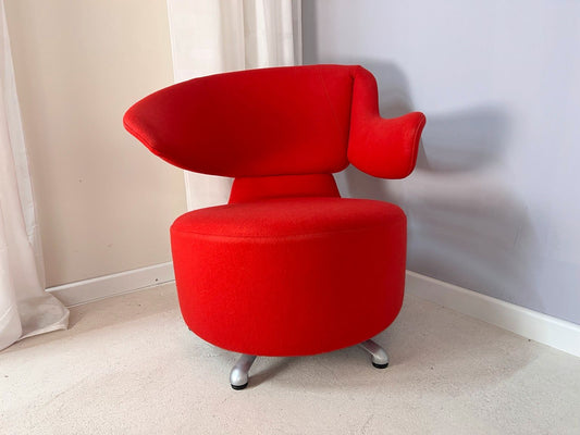 Drehsessel rot von Aki Toshiyuki Kita für Cassina