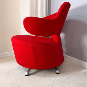 Drehsessel rot von Aki Toshiyuki Kita für Cassina