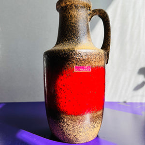 Vase rot braun von Scheurich West Germany