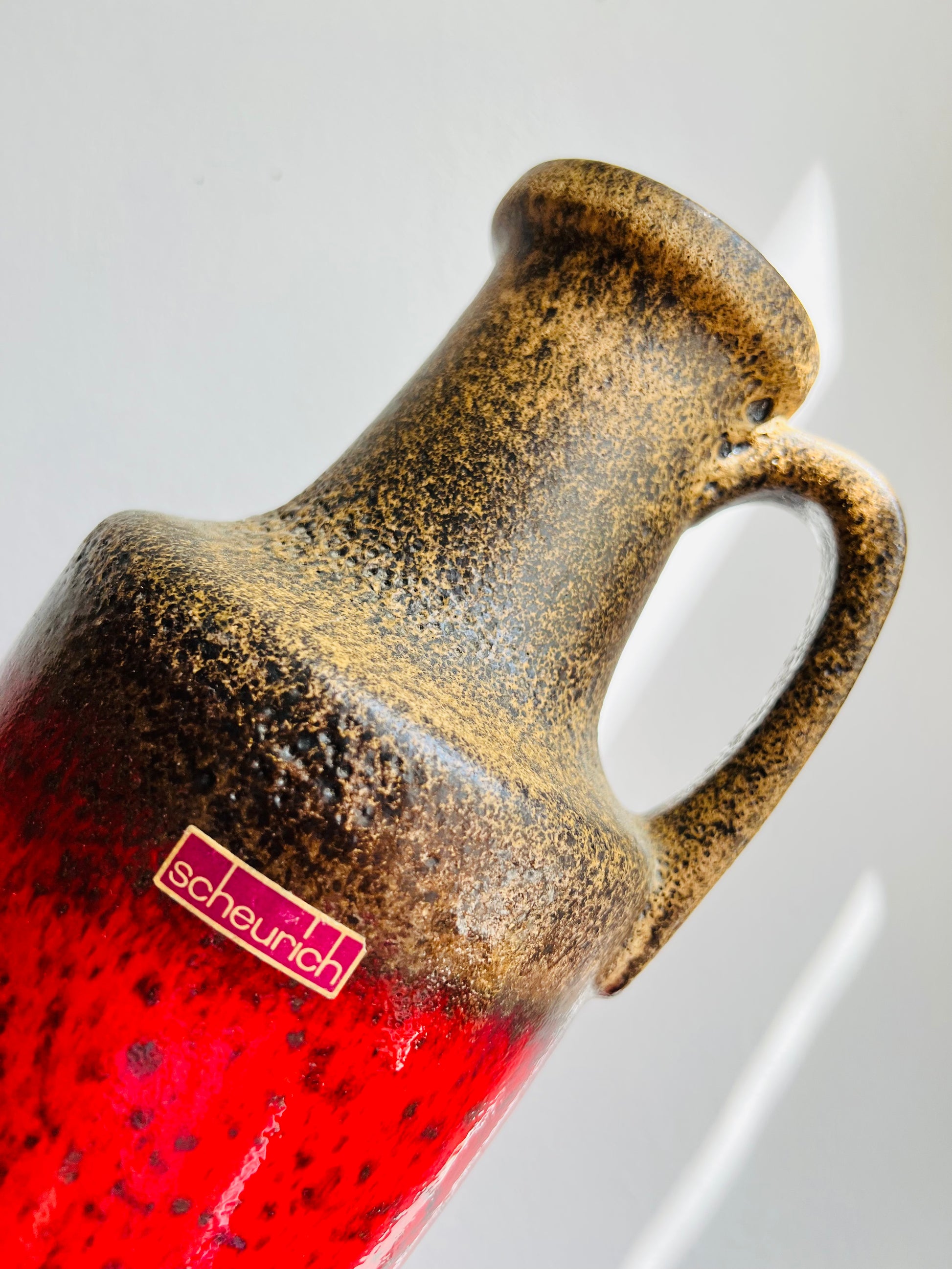 Vase rot braun von Scheurich West Germany