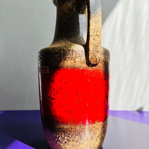 Vase rot braun von Scheurich West Germany