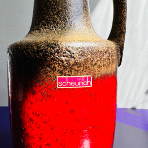 Vase rot braun von Scheurich West Germany