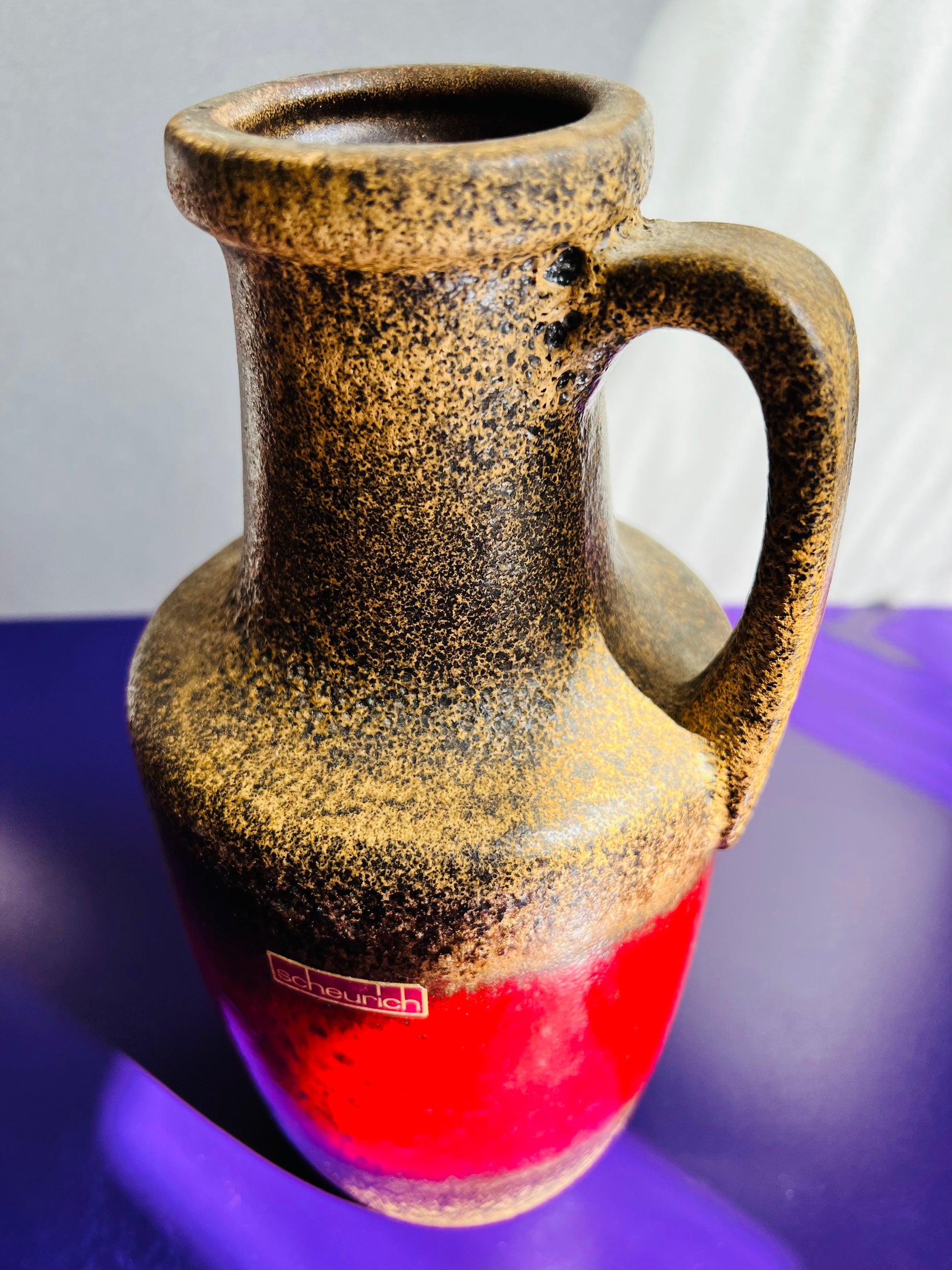 Vase rot braun von Scheurich West Germany