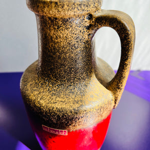 Vase rot braun von Scheurich West Germany