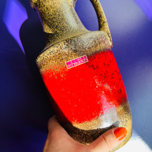 Vase rot braun von Scheurich West Germany