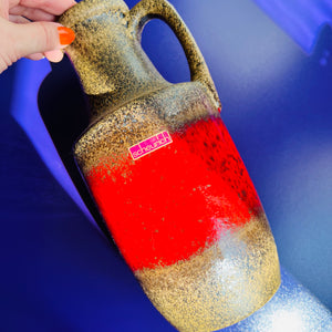 Vase rot braun von Scheurich West Germany