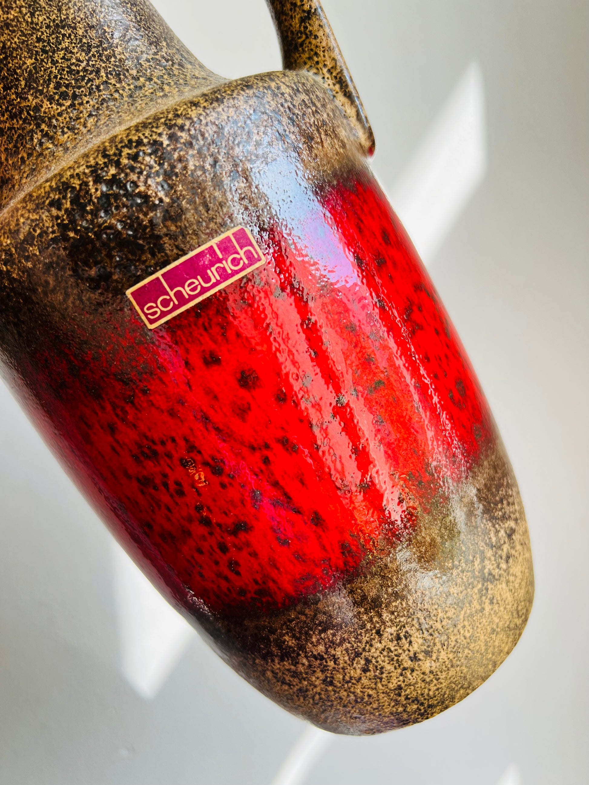 Vase rot braun von Scheurich West Germany