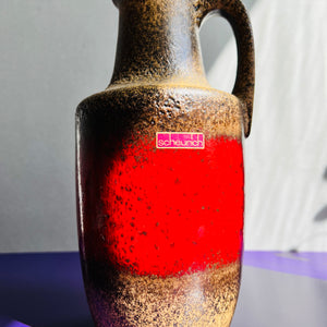 Vase rot braun von Scheurich West Germany